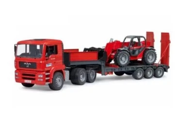 Bruder MAN TGA Low LoaderTruck With Manitou Telescopic Handler MLT 633 1:16Scale - Image 1 of 4