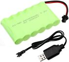 7.2V AA Ni-MH Battery 2400mAh with SM-2P 2Pin Plug & Charger for RC Cars Truck 