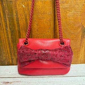 BETSEY JOHNSON All That Shimmers Bow Crossbody Bag - Picture 1 of 5
