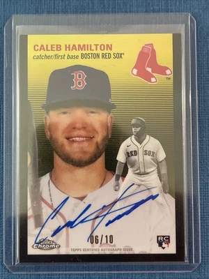 Caleb Hamilton 2023 Topps Chrome Platinum Black Refractor Auto /10 RC #CPA-CH - Image 1 of 2
