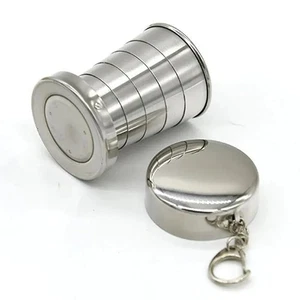 Stainless Steel Telescopic Folding Cup Portable Outdoor Camping Travel Drink Cup - Picture 1 of 9