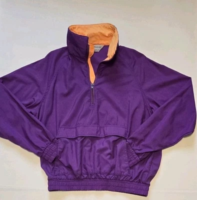 Jaqueta Pulôver Feminina Vintage Anos 80 Dunbrooke Windbreaker Tamanho M Roxa EUA - Imagem 1 de 4