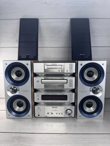 Aiwa XR-M98 Rare Mini Silver&Blue Hi-Fi Stack System With Speakers Made In Jape - Picture 1 of 22