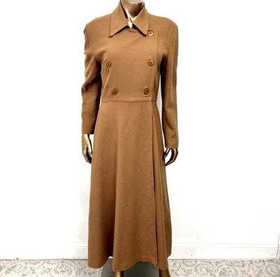 Abrigo Largo Completo Mezcla Lana Tostado Camel Jones New York De Colección Talla 8 EE. UU. Dinero Antiguo Foto 1 de 4
