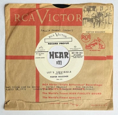 50s Melodic Hillbilly / Bopper 45 PORTER WAGONER Eat Drink / Squiggle RCA promo - Imagem 1 de 3