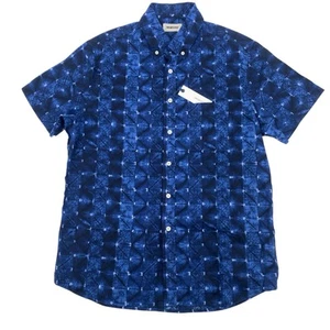 Camisa Jack Taylor Stitch Para Hombre Talla M/40 Manga Corta Azul Marino Geo Lino Algodón - Imagen 1 de 13