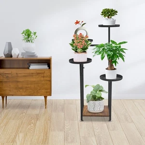 Soporte para plantas de 5 niveles, pantalla de plantas moderna, soporte para plantas negro - Imagen 1 de 23