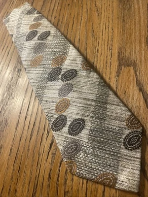 复古 60 年代 70 年代 Lilly Dache 编织涤纶宽领带 Mod 迪斯科纹理 — 第 1/4 张图片