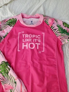 2 Juice Box Girls Fun In The Sun Rash Guard Sun Shield Swim Tee Lg - Picture 1 of 10