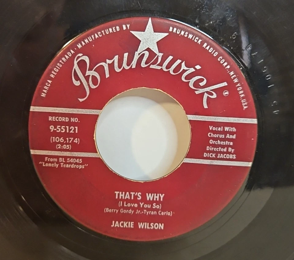 Jackie Wilson – That's Why (I Love You So) - 1959 Brunswick R&B/Soul 7" Single Foto 1 de 4