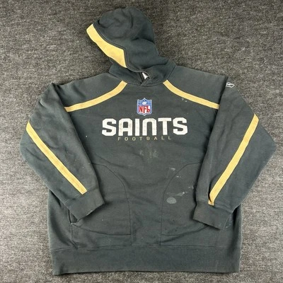 Suéter De Colección New Orleans Saints Para Hombres XL Negro NFL Reebok Pull Over Sudadera con Capucha 00s Foto 1 de 4