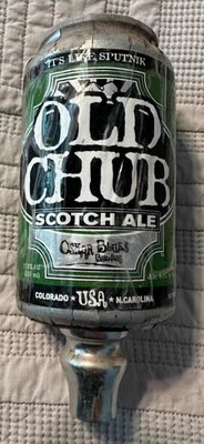 VINTAGE OLD CHUB SCOTCH ALE OSKAR BLUES CAN WOODEN DRAFT BEER BAR TAP HANDLE - Image 1 of 4
