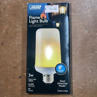 Feit Electric 3-Watt T60 Flame Design LED Light Bulb Warm Light - Image 1 of 2