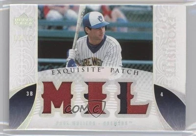 Memorabilia Exquisite Collection 2006 holofoil plateado/10 parche Paul Molitor patio Foto 1 de 2