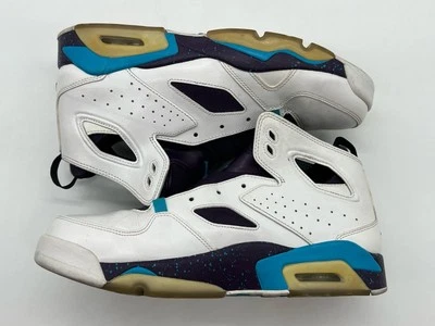 Tênis Nike Air Jordan Flight Club 91 masculino 10.5 branco azul Lagoon 555475-105. - Imagem 1 de 4