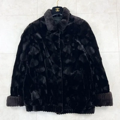 Vintage EMBA Real Fur Coat Women Japan Size F about M USED - Image 1 of 4