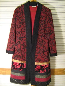 DAMEN weinrot Polyester CHICO'S Morgenmantel Medium [Y59l] - Bild 1 von 6