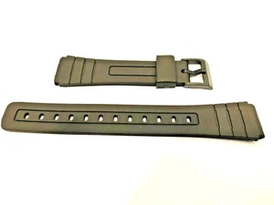 PACK of 2 Replacement Watch Band 18mm Black Resin to fit Casio F91, F105, F94 - Picture 1 of 3
