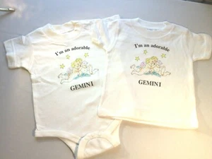 Baby Toddler Zodiac Sign GEMINI Artist Design ONE PIECE & T-SHIRT Size SZ 6 mo  - Picture 1 of 2