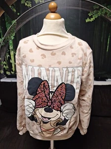 Pullover Mädchen Gr. 134/140 Disney Mickey Mouse By H&M Paijetten Beige - Bild 1 von 7