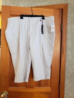 Pantalones cargo para mujer Plus Gloria Vanderbuilt arena natural 24W Foto 1 de 4
