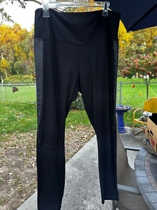 LYSSE' KNIT LEGGINGS SIZE XL STRETCH PULL ON CONTROL PANEL ACCENT SIDE WEDGE - Picture 1 of 5