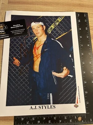 Foto promocional de luta livre assinada por AJ Styles TNA WWE ROH WCW WWF NWA - Imagem 1 de 4