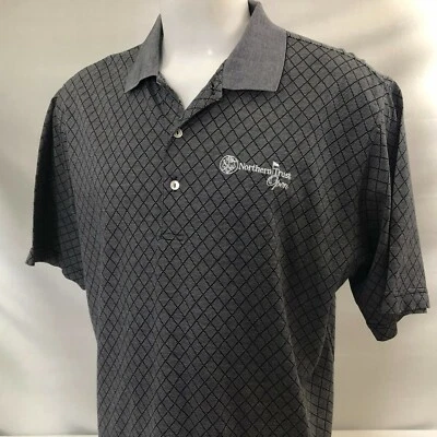 Мужская рубашка-поло для гольфа Northern Trust Open XL черная Argyle Peter Millar винтажная     - Изображение 1 из 4