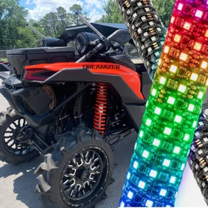 2FT Thick LED Whip Spiral Chasing RGB Fat Whip Lights for ATV UTV Can Am Polaris - Foto 1 di 17