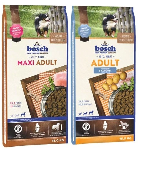 15kg Bosch Maxi Adult + 15kg Bosch Adult Fisch & Kartoffel Hundefutter - Bild 1 von 1