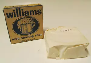 Williams Mug Shaving Soap, vintage unused 1.5 oz bar in original box (NOS) - Picture 1 of 12