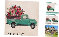 Summer Flower Truck 28 x 40 House Flag Decorative Farmhouse Décor, Spring Large