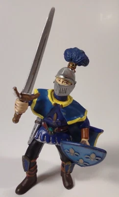 Figura PAPO Era Medieval Flor Azul De Lis Príncipe Caballero Soldado 2003 | A3 Foto 1 de 4