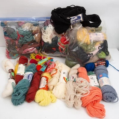 Large Mixed Lot of Wool Needlepoint Tapestry Rug Yarn Vtg Estate Sale Craft - Image 1 of 4