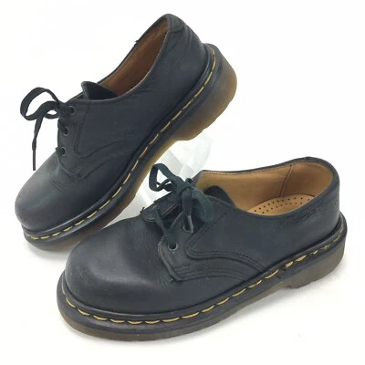 DR MARTENS  Youth Size UK 12 US 13 Kids Black Leather Oxfords Shoes England - Image 1 of 4