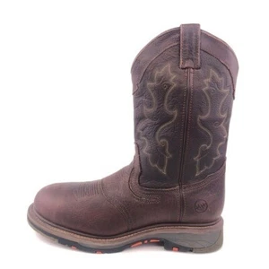 Double H Comp Toe Roper Western Work Boots Mens Size 12 D Brown Leather Safety - Picture 1 of 13
