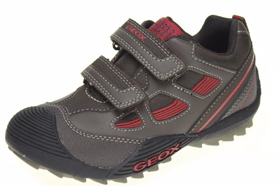Geox Tenis Marrón/Rojo Sin Corbata Cuero Tenis/Zapatos Niños Pequeños Talla 10 1/2 Foto 1 de 4