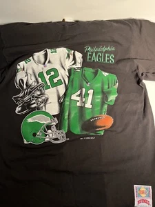 Vntg 93 Nutmeg Philadelphia Eagles NFL Football M Single Stitch T Shift Champion - Picture 1 of 6