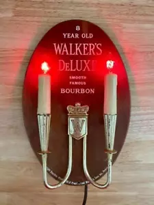 Vintage Walker's Deluxe Bourbon beleuchtete Wandleuchte Lampe Werbung - Bild 1 von 3