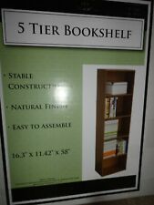 New 5 Tier Bookcase Natural Finish 58"