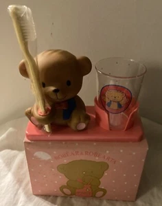 VTG 1985 New Old Stock SANRIO Robear & Robearta Pink Toothbrush & Cup Set # 2828 - Picture 1 of 6