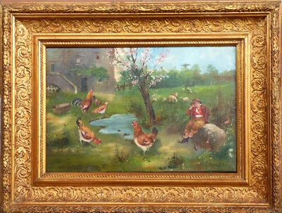 Dipinto olio su tela Mormile Gaetano 1839-- 1890  cm 26 x 40 - Immagine 1 di 4