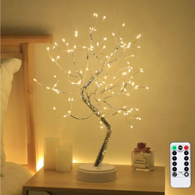 LED Tabletop Bonsai Tree Light String Touch DIY Artificial Lamp remote 8 modes - Image 1 of 4