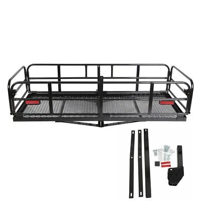 500 lbs Folding Hitch Mount Cargo Basket for SUV Heavy Duty Luggage Rack Carrier - Изображение 1 из 4