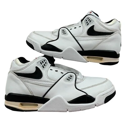 Vintage 90s Nike Air Flight 89 White Black & Varsity Red 1999 Sneakers Size 7 - Image 1 of 4