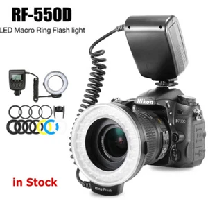 RF-550D 48pcs Macro LED Ring Flash Light Adapter Ring for Canon Nikon Sony Fuji - Picture 1 of 11