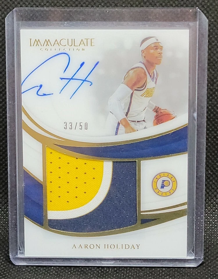Aaron Holiday 2018-19 Panini Immaculate Rookie RC On Card Auto # /50 Pacers - Image 1 of 2