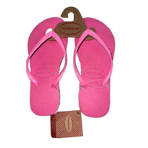 NEW Havaianas Girls Crystal Rose Pink Flip Flops Size 10 C NWT Sandals - Picture 1 of 5
