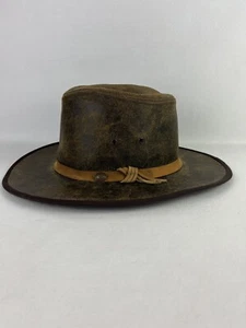 NOS Brown Hickory Suede Leather Aussie Derringer Western Cowboy Sz L Made In USA - Picture 1 of 18