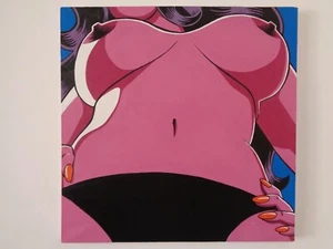 NUDE BODY ACRYLIC PAINTING FROM BRAZIL POP ART evil lady - Picture 1 of 12